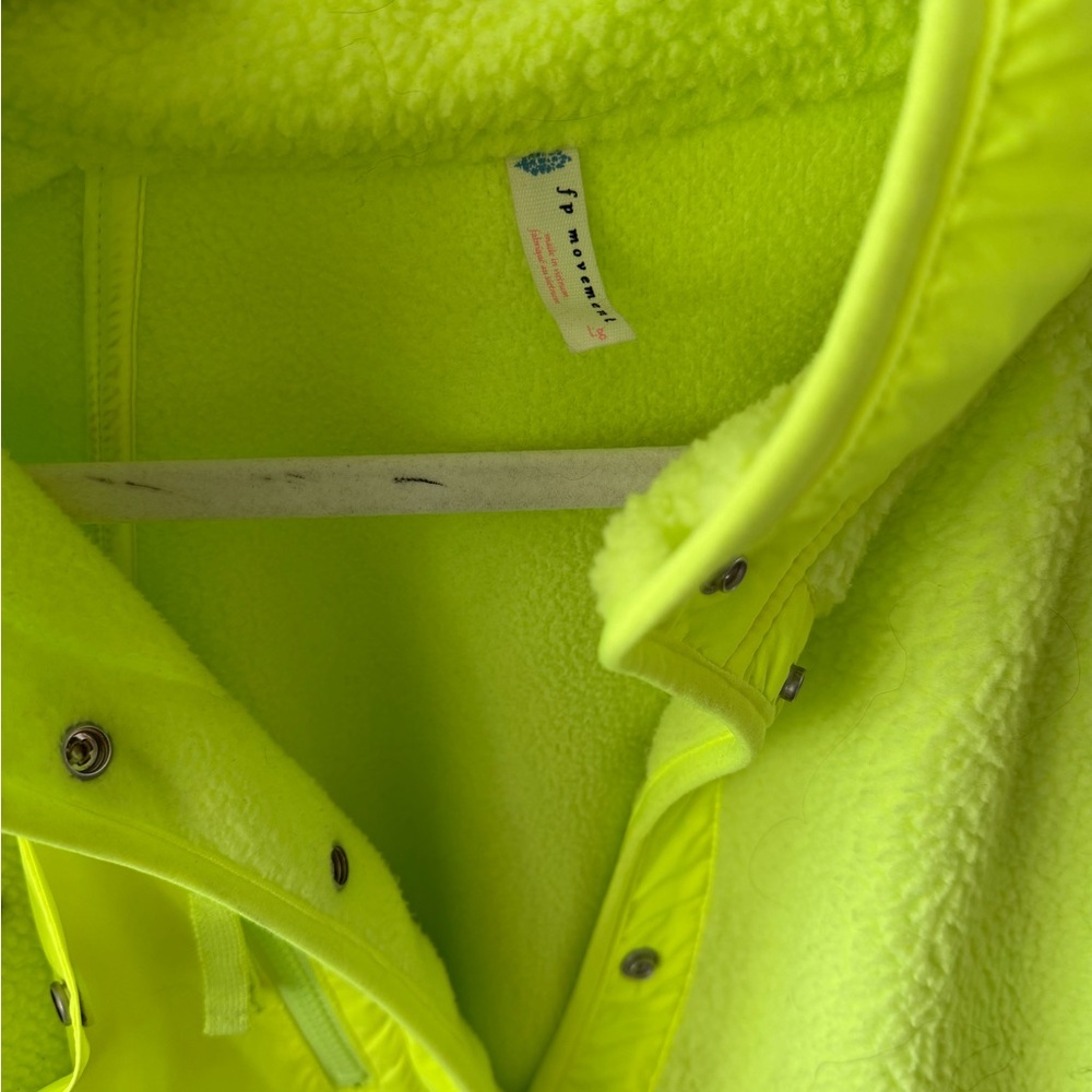 Free People Neon Yellow Fleece Jacket - Picture 2 of 4